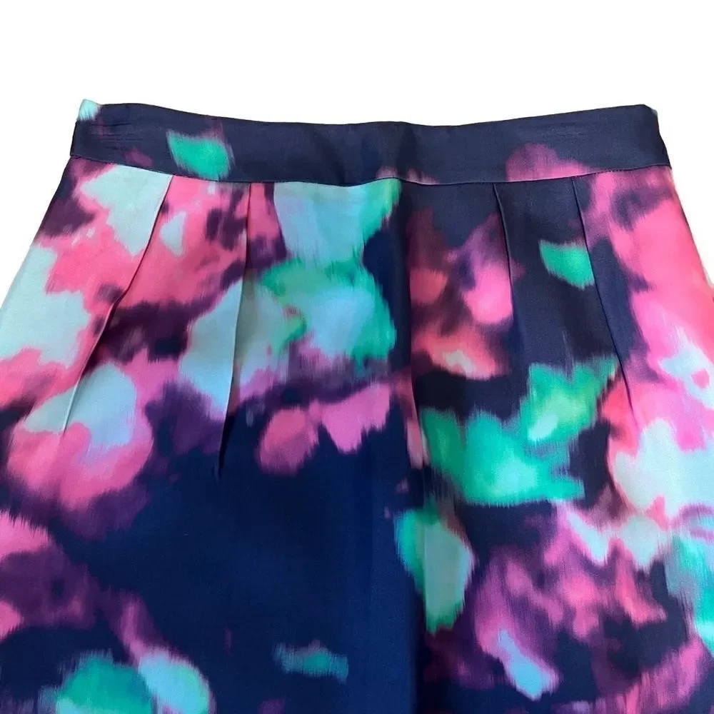 Kate Spade Barry Pink Purple Blue Green Watercolor Skirt. Sz 4. Good Condition